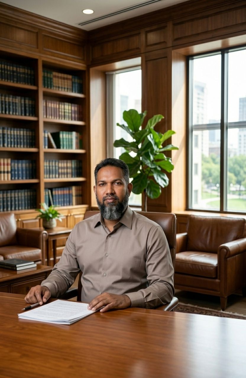 Mr. Elieas Akan in a professional office setting